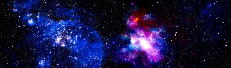 Wall Mural - abstract background with night sky and stars. panorama view universe space shot of milky way galaxy 