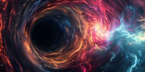 Wall Mural - beautiful multicolored black hole