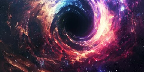 Wall Mural - beautiful multicolored black hole