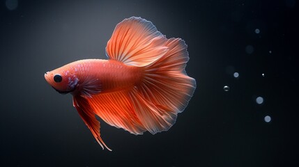 Canvas Print - betta fighting fish on black background.