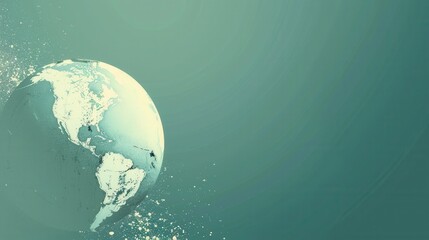 Poster - A minimalistic globe illustration depicting the Americas in a light, green color scheme. Perfect for travel agencies and global companies. Generative AI