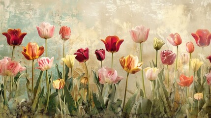 Wall Mural - Blooming tulips