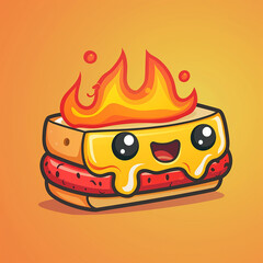 Vector_Zander_bake_with_heat_cartoon_vector_icon