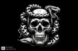 © Niken - Evil Skull head tied by snake vector illustration design templates