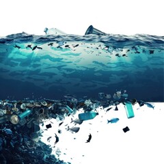 Poster - A massive amount of trash and waste is floating in the ocean, highlighting the issue of marine pollution