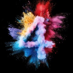 Poster - A vibrant powder explosion against a dark backdrop