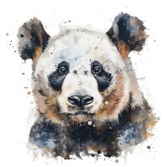Poster - Watercolor illustration of a cute panda bear