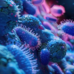 Aufkleber - Cells under microscope, showing cellular structure and arrangement