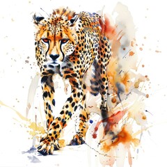 Poster - A close-up photograph of a cheetah's face against a pure white background, highlighting its unique features