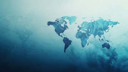 Poster - A minimalistic illustration of a world map with clean lines, perfect for travel agencies or global travel companies. Generative AI