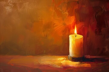 Wall Mural - Clean and crisp depiction of a solitary candle burning brightly in honor of fallen heroes.