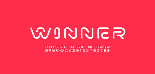 Wall Mural - Modern font alphabet from segment line