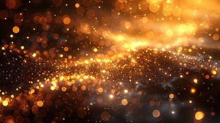 golden particles shimmer beautifully in a tranquil and serene setting, evoking a sense of peace and 