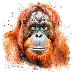 Poster - A happy monkey with a wide grin, perfect for use in children's educational materials or as a symbol of joy and positivity