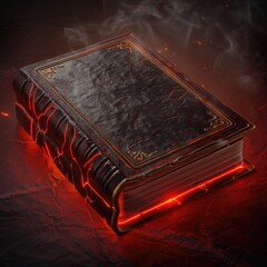 Poster - A book with a radiant cover sitting on a table