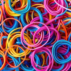 Poster - A large collection of colorful rubber bands, ideal for crafting or organizing