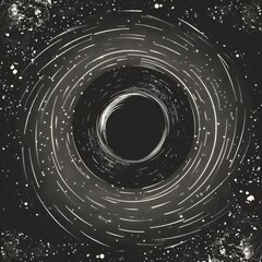 Poster - A black hole is seen at the center of a star-filled space, offering a unique visual perspective