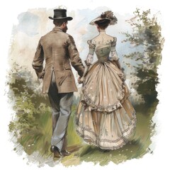 Aufkleber - A pair of people embracing each other's hands in a peaceful moment