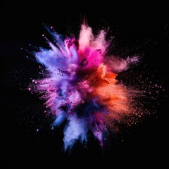 Wall Mural - A vibrant pink and blue powder explosion on a dark background, ideal for use in creative projects or designs where bright colors are needed