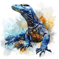 Aufkleber - A colorful lizard on a clean white background, great for illustration or design use
