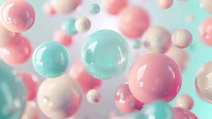 Poster - Abstract background of colorful, glossy spheres.