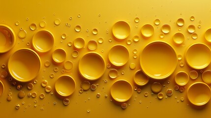 Canvas Print - pastel yellows simple background, simple details, Circles