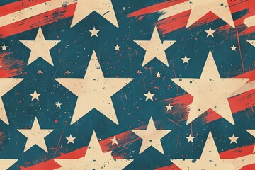 Wall Mural - Bold Memorial Day background pattern with bold stars and stripes.