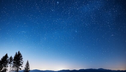 Wall Mural - blue night starry sky space background wallpaper with a serene blue night sky