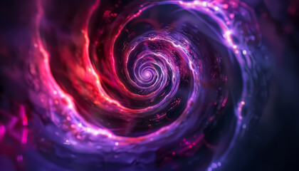 Wall Mural - A spiral of red and purple colors with a purple background