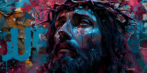 Wall Mural - Jesus Christ crowned with thorns