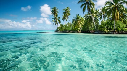 Poster - Tropical Poolside Relaxation With Lounge Chairs And Umbrellas