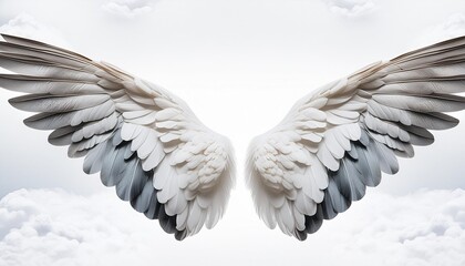 white angel wing isolated