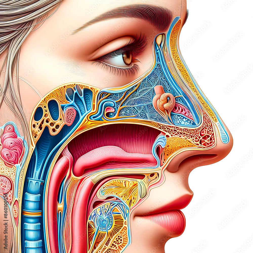 Vector Illustration Of Anatomy Cross Section Lateral View Of Human vector-illustration-of-anatomy-cross-section-lateral-view-of-human