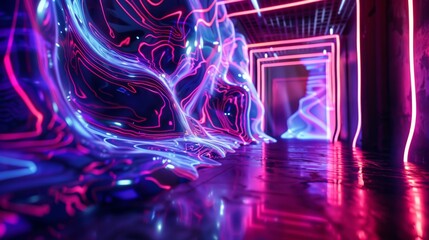 Poster - Abstract conceptual design inspired by the fusion of art and technology in creating immersive party experiences