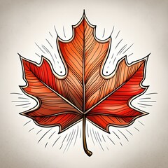 Wall Mural - maple leaf illustration