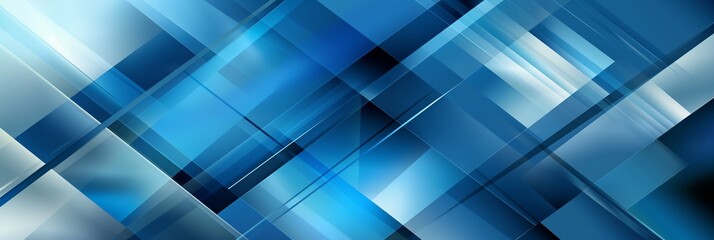 Poster - Futuristic blue mosaic design, shiny geometric background with gradient patterns, modern texture, and light elements.