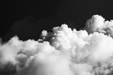 Wall Mural - A black and white photo of a cloudy sky
