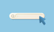 © Максим - Navigational search for a web browser with a 3D mouse cursor in the form of an arrow. Search bar template for website. Vector illustration.