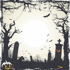 Wall Mural - Halloween Background with Blank Text Zone