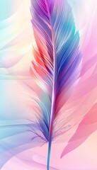 Wall Mural - colorful feather vector illustration with vibrant hues and abstract background