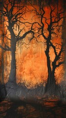 Canvas Print - Sinister Halloween Shadows Backdrop