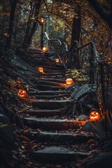 Wall Mural - Spooky Pathway Halloween Layout Background