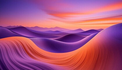 Wall Mural - this image captures calming waves of purple and orange blending abstractly to create a sense of tranquility and artistic flair