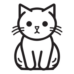 Wall Mural - Cat single Line Icon Vector Design outline
