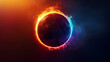 © Sawyer0 - Solar eclipse with the planet surrounded by neon colors in the dark sky. The contrast between deep black and bright, neon shades creates an amazing visual effect.