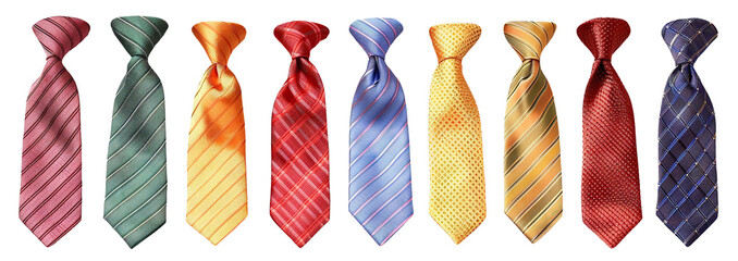 Wall Mural - Set of colorful stylish patterned neckties, cut out