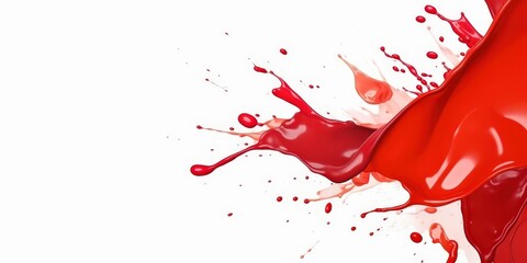 Poster - Red and Orange Paint Splash on White Background