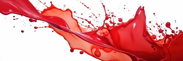 Poster - Red Paint Splashing On White Background