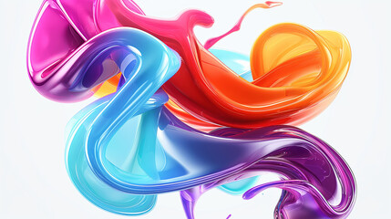 Poster - a colorful, abstract painting of a rainbow with a splash of purple. the painting is full of vibrant 