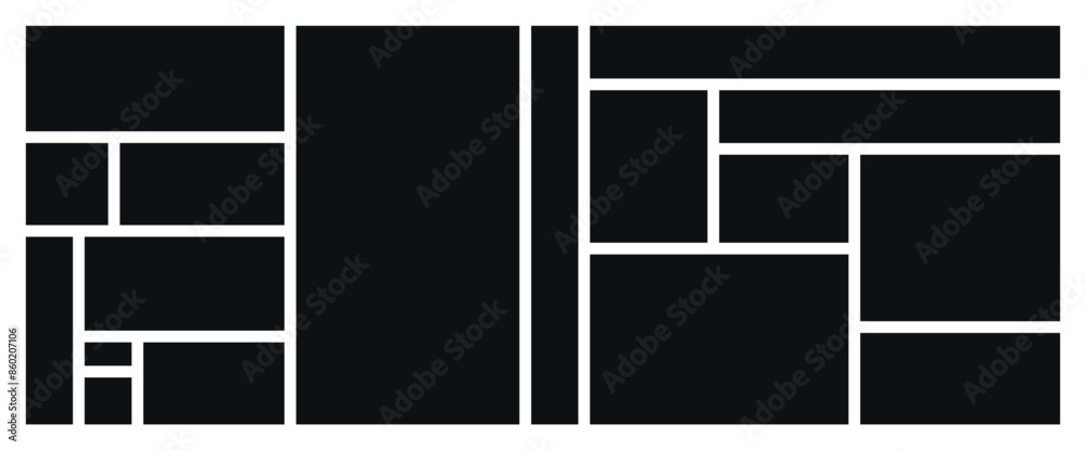 Design template for poster comic. Framed boxes, abstract illustration ...